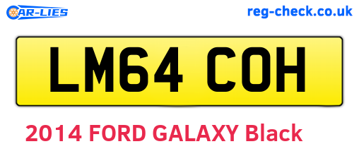 LM64COH are the vehicle registration plates.
