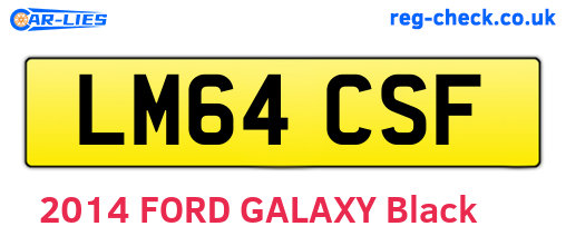 LM64CSF are the vehicle registration plates.