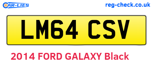 LM64CSV are the vehicle registration plates.