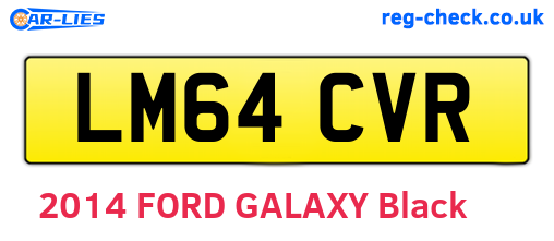 LM64CVR are the vehicle registration plates.