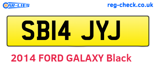 SB14JYJ are the vehicle registration plates.