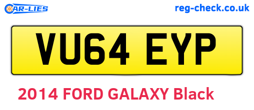 VU64EYP are the vehicle registration plates.