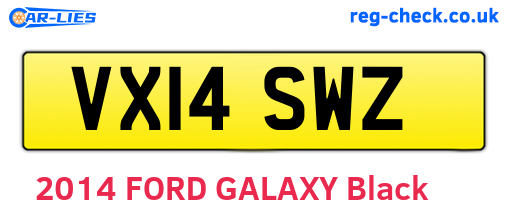 VX14SWZ are the vehicle registration plates.