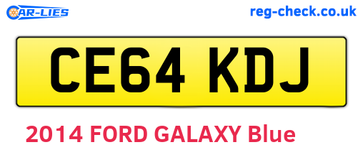 CE64KDJ are the vehicle registration plates.