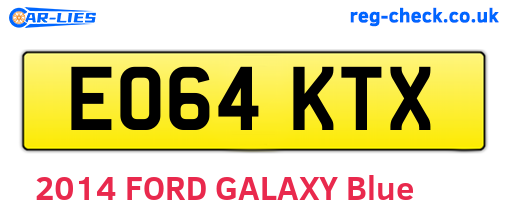 EO64KTX are the vehicle registration plates.