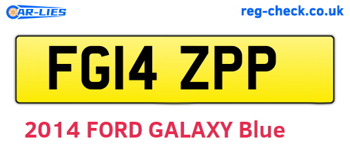 FG14ZPP are the vehicle registration plates.