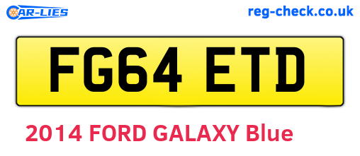 FG64ETD are the vehicle registration plates.