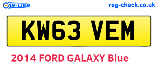 KW63VEM are the vehicle registration plates.