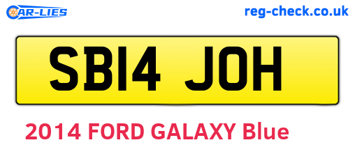 SB14JOH are the vehicle registration plates.