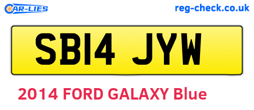 SB14JYW are the vehicle registration plates.
