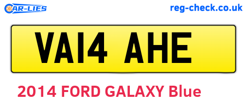 VA14AHE are the vehicle registration plates.