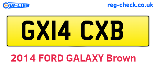 GX14CXB are the vehicle registration plates.