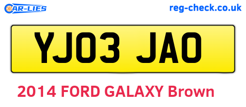 YJ03JAO are the vehicle registration plates.