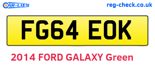 FG64EOK are the vehicle registration plates.