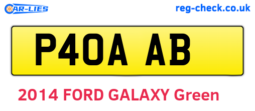 P40AAB are the vehicle registration plates.