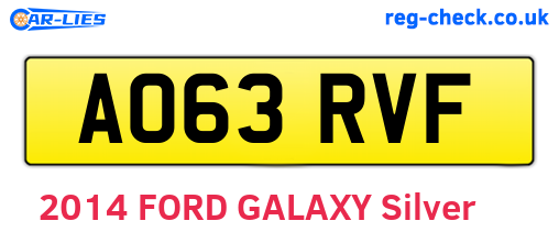 AO63RVF are the vehicle registration plates.