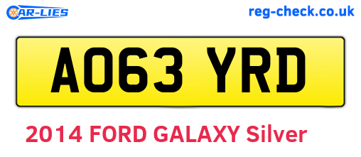 AO63YRD are the vehicle registration plates.