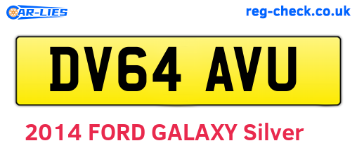 DV64AVU are the vehicle registration plates.