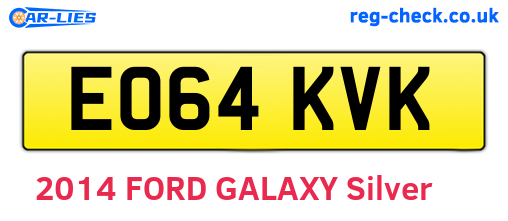 EO64KVK are the vehicle registration plates.