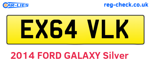 EX64VLK are the vehicle registration plates.