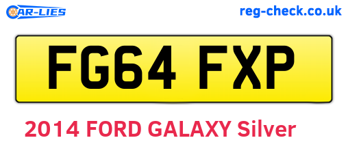FG64FXP are the vehicle registration plates.