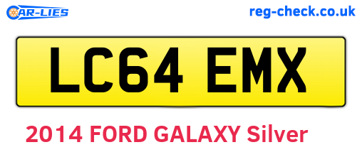 LC64EMX are the vehicle registration plates.