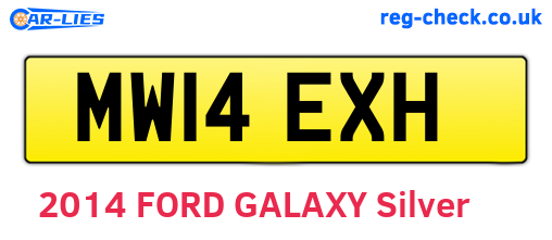 MW14EXH are the vehicle registration plates.