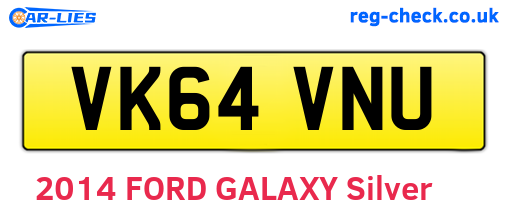 VK64VNU are the vehicle registration plates.