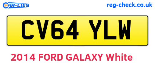 CV64YLW are the vehicle registration plates.