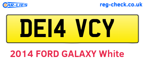 DE14VCY are the vehicle registration plates.