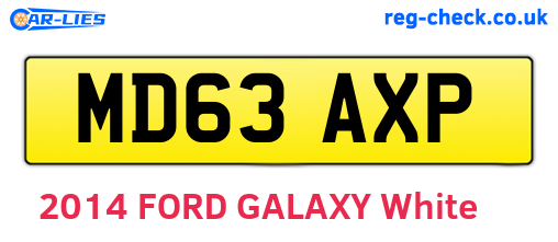 MD63AXP are the vehicle registration plates.