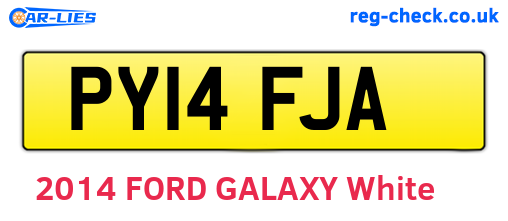 PY14FJA are the vehicle registration plates.
