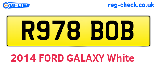 R978BOB are the vehicle registration plates.