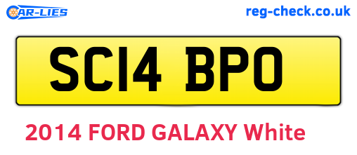 SC14BPO are the vehicle registration plates.