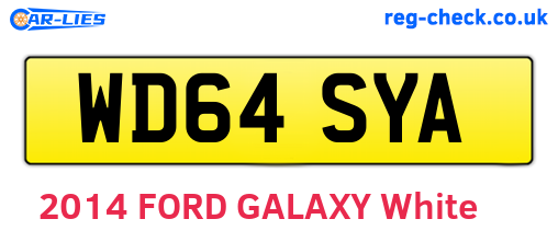 WD64SYA are the vehicle registration plates.