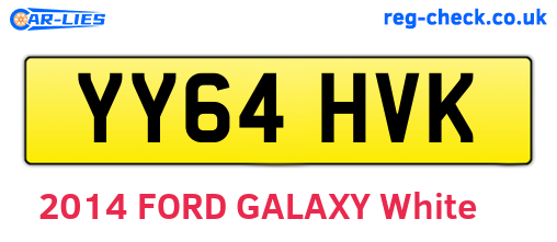 YY64HVK are the vehicle registration plates.