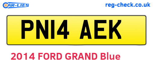 PN14AEK are the vehicle registration plates.