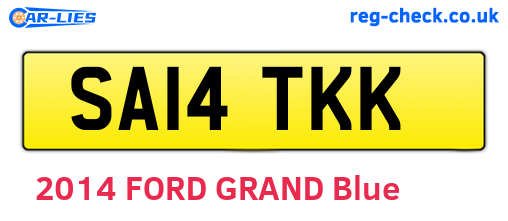 SA14TKK are the vehicle registration plates.