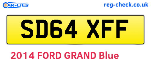 SD64XFF are the vehicle registration plates.