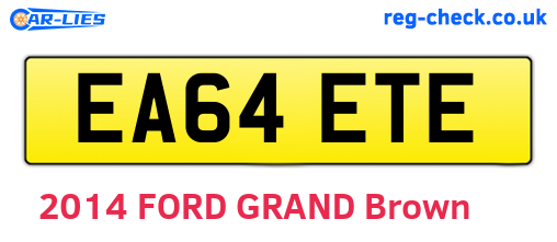 EA64ETE are the vehicle registration plates.