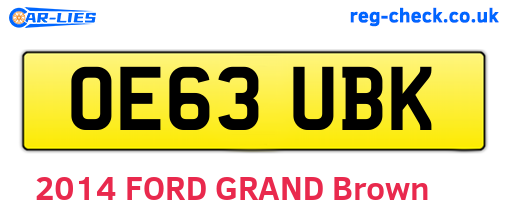 OE63UBK are the vehicle registration plates.