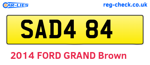 SAD484 are the vehicle registration plates.