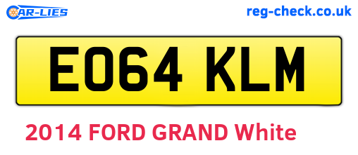EO64KLM are the vehicle registration plates.
