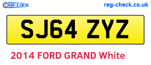 SJ64ZYZ are the vehicle registration plates.