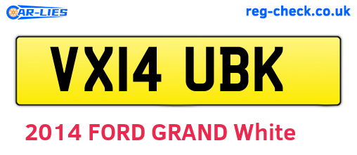 VX14UBK are the vehicle registration plates.
