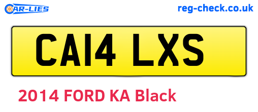 CA14LXS are the vehicle registration plates.