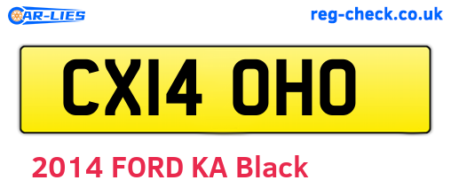 CX14OHO are the vehicle registration plates.