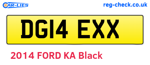 DG14EXX are the vehicle registration plates.