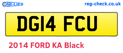 DG14FCU are the vehicle registration plates.