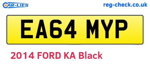 EA64MYP are the vehicle registration plates.